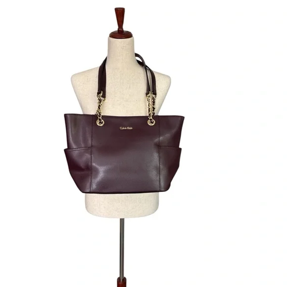 Calvin Klein Deep Burgundy Tote - Picture 1 of 3